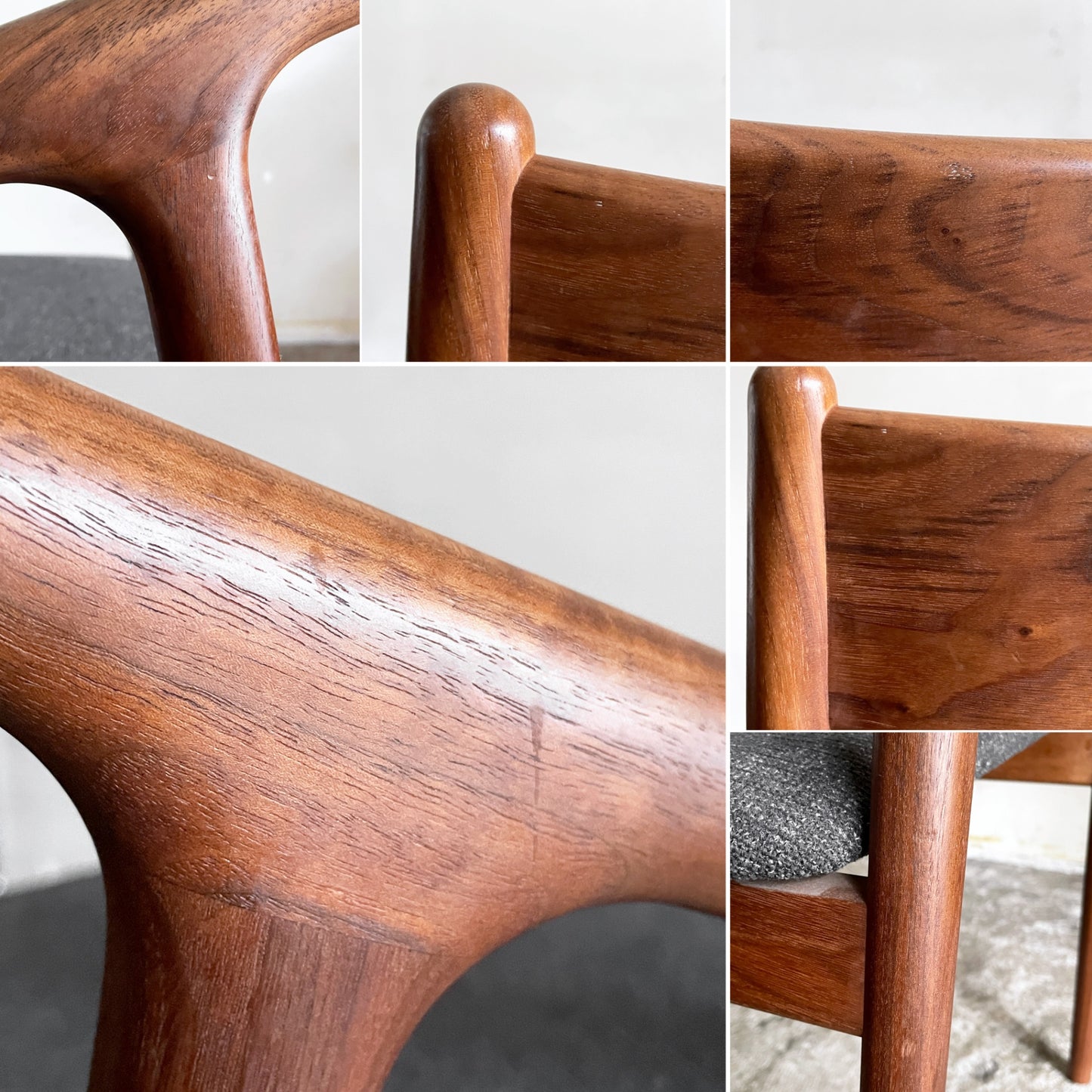 宮崎椅子製作所 ペペチェア PEPE side chair 背無垢タイプ ウォールナット ファブリックシート グレー系 フィンガージョイント 村澤一晃 B ■
