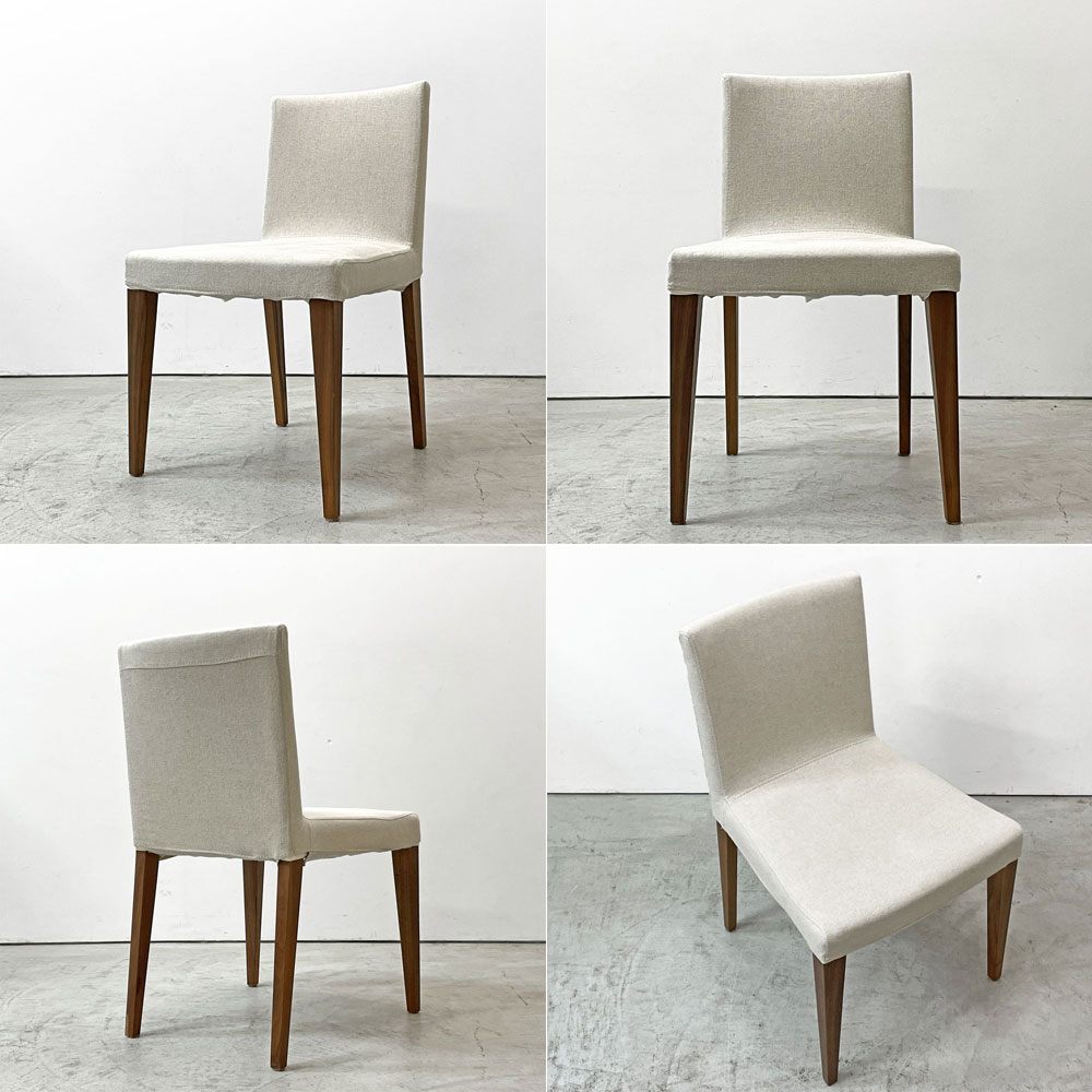 アクタス ACTUS エフビー FB ダイニングチェア 2脚セット ウォールナット材 テーパーレッグ カバーリング 廃番 ナチュラルモダン ●