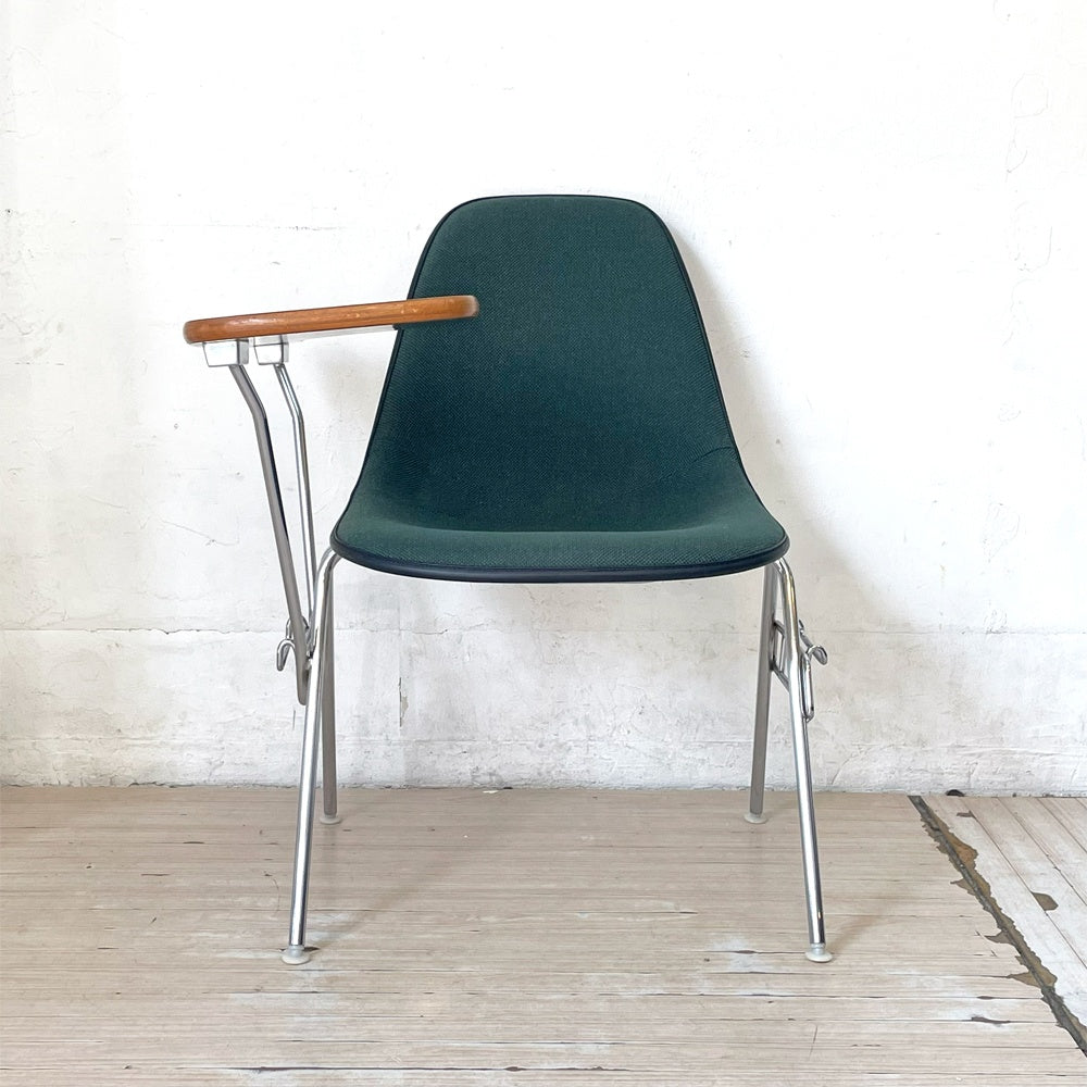 ハーマンミラー Herman Miller サイドシェルチェア セカンド 2nd ビンテージ アプホルスター スクールベース スタッキングベース 肘掛けテーブル付 イームズ ミッドセンチュリー F ★