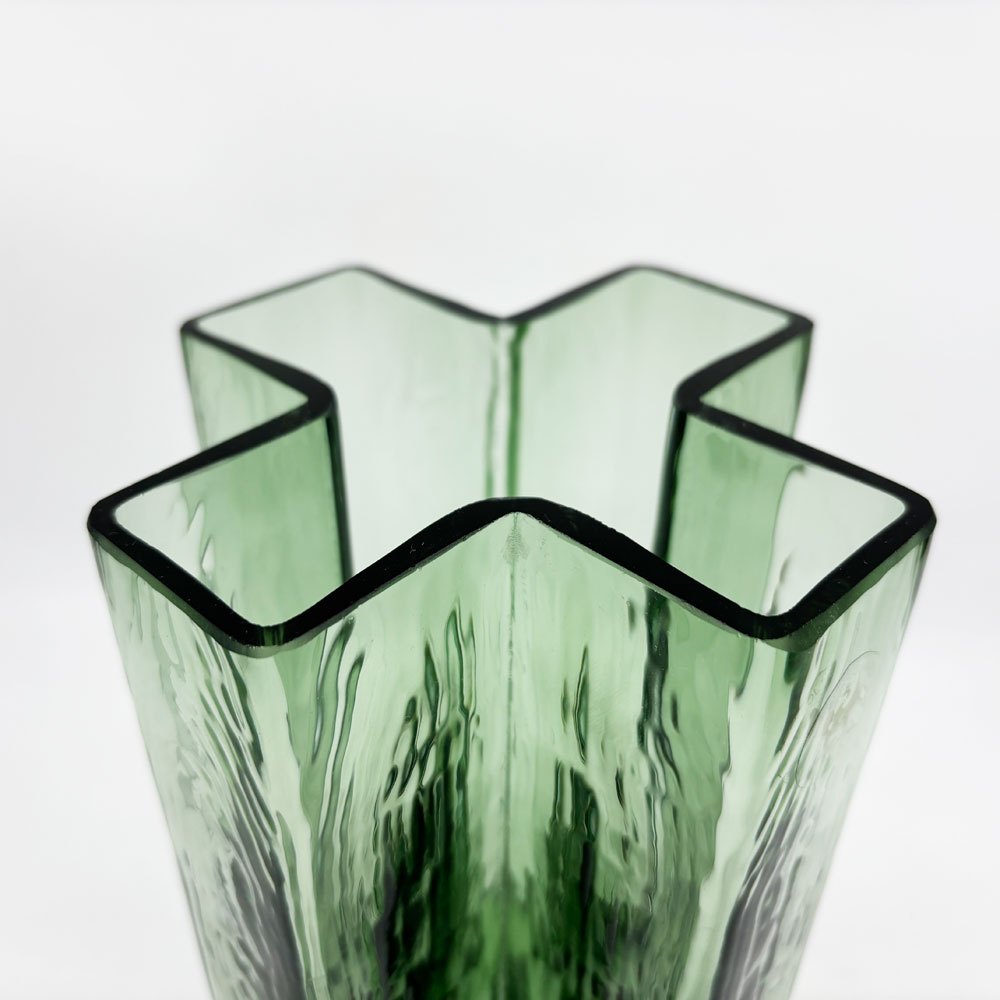 ホルムガード HOLMEGAARD クロスベース Crosses Vase Mサイズ H19cm 十字形の花瓶 フラワーベース グリーン デンマーク 北欧雑貨 ●