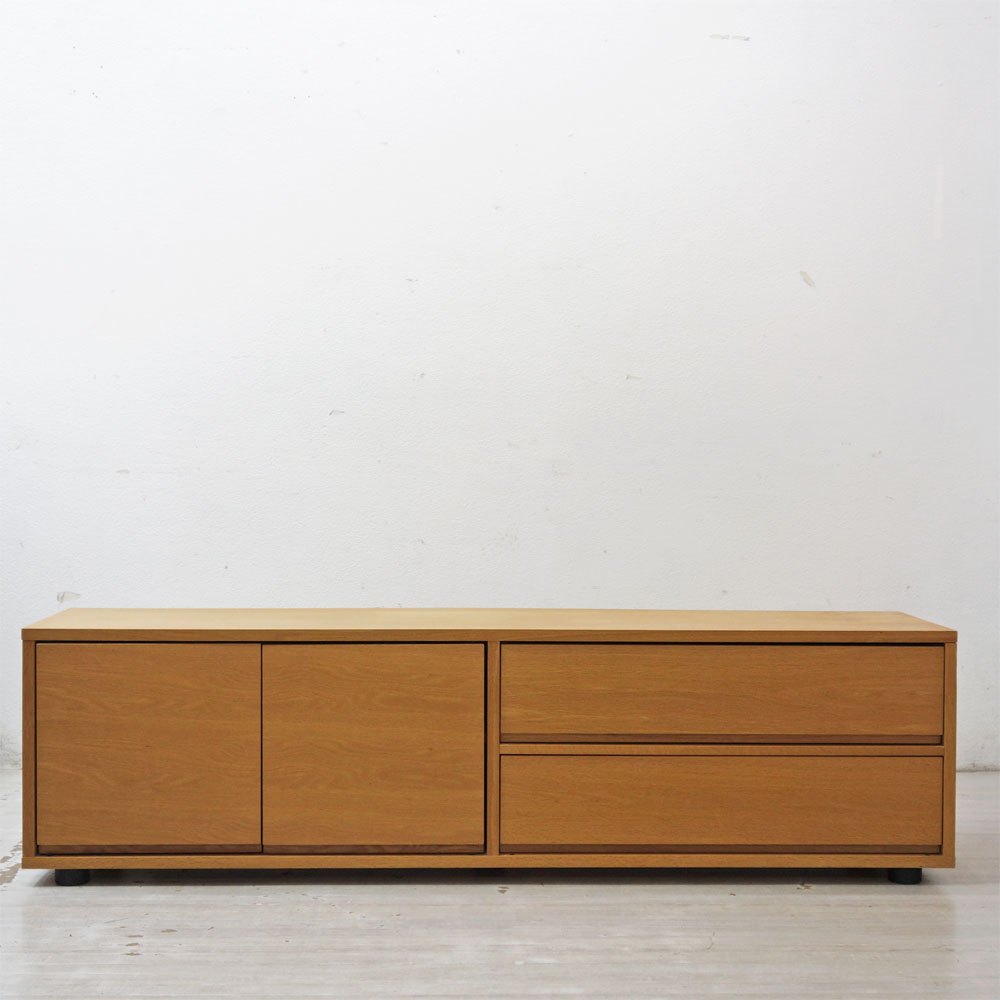 無印良品 MUJI スタッキングキャビネット AVボード テレビ台 引き出し2杯 オーク材 シンプルデザイン ●
