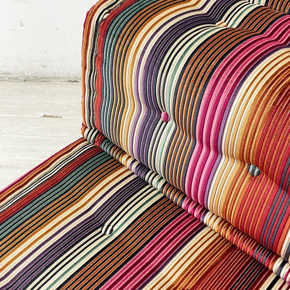 ロッシュ ボボア ROCHE BOBOIS マ ジョン Mah Jong ミッソーニホーム MISSONI HOME 1pソファ  ストライプ ハンス・ホファー Hans Hopfer  フランス ●