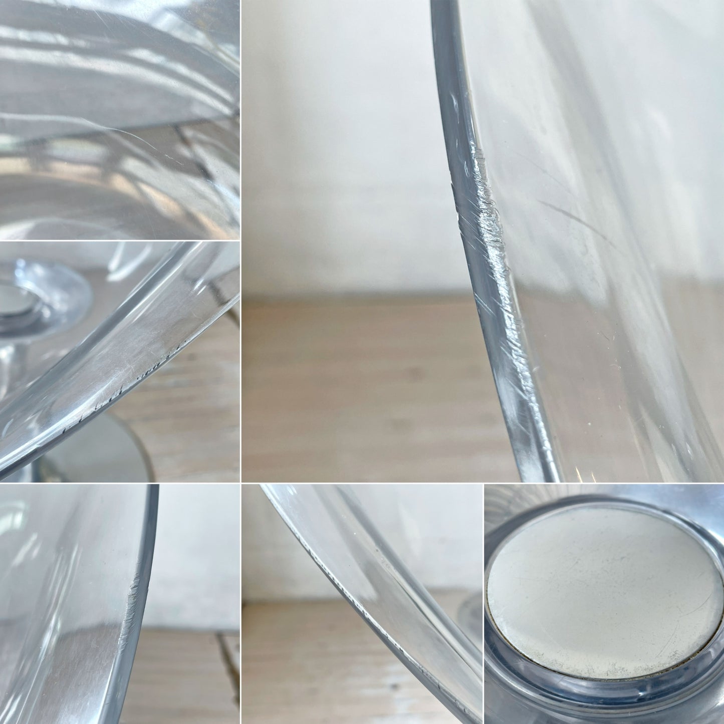カルテル Kartell エロエスチェア Ero|S| フィリップスタルク S+ARCK クリスタル 1本脚 回転式 ラウンドベース スペースエイジ ★
