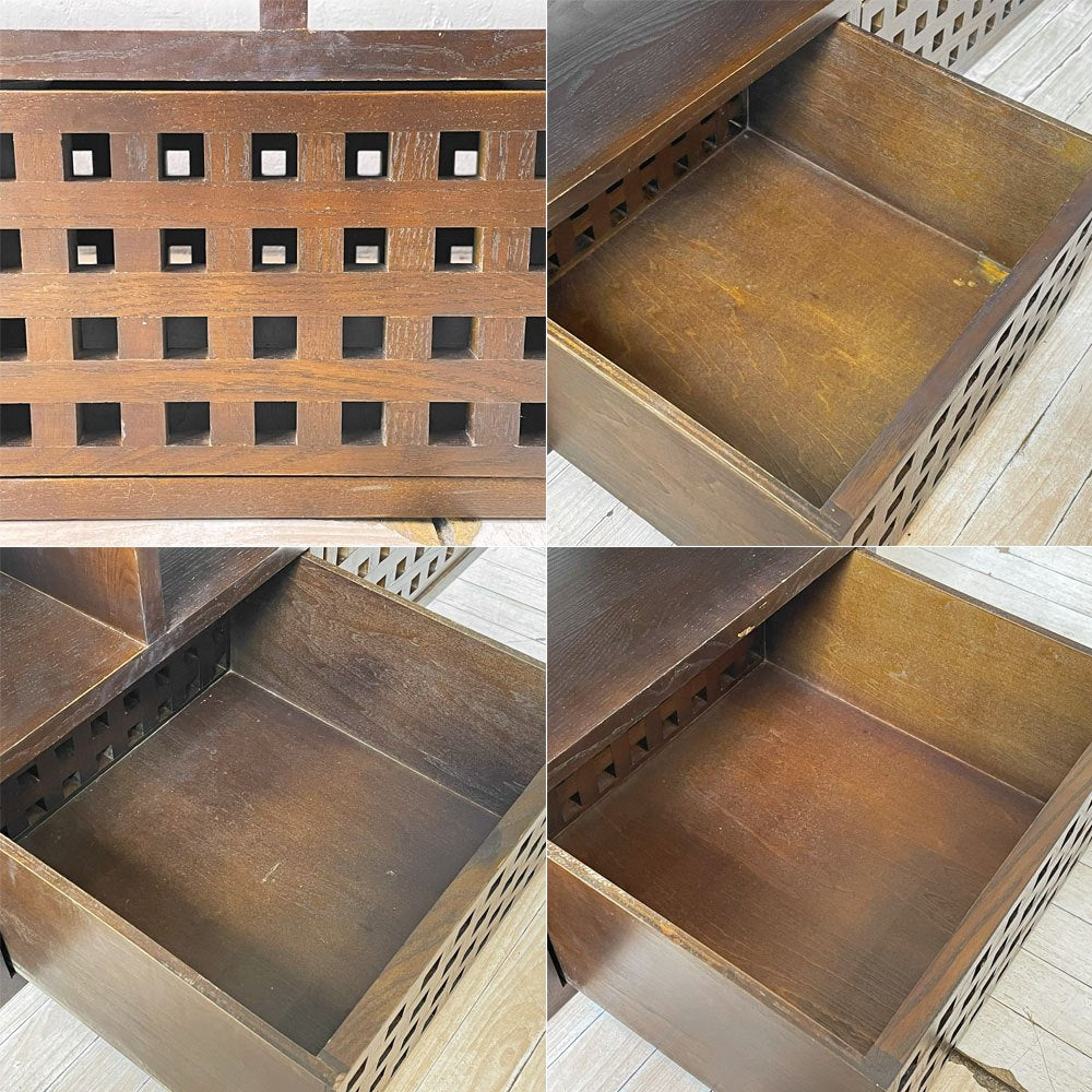 エーフラット a.flat キューブ Cube テレビボード AVボード アッシュ無垢材 引き出し3杯 W116cm アジアンモダンスタイル 定価約￥76,417- ★