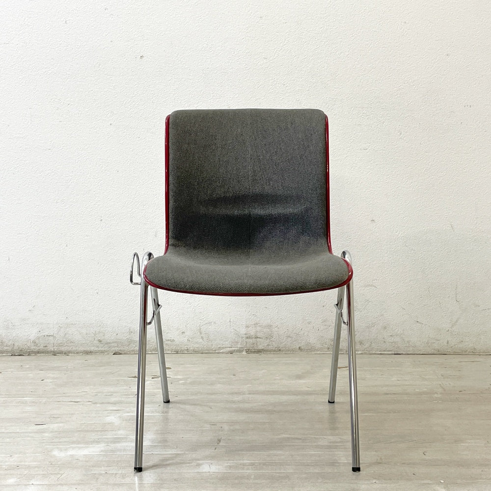 コトブキ KOTOBUKI 柳宗理 FRP サイドチェア 別注 レッドシェル オリジナルファブリック スタッキング ジャパニーズミッドセンチュリー ビンテージ LowタイプB ●