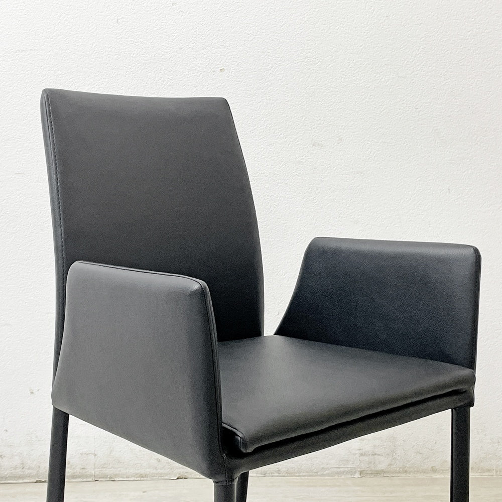 アビタスタイル AbitaStyle アマンダ Amanda アームチェア ダイニングチェア リサイクルレザー モダンデザイン B ●