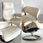 エコーネス EKORNES ビュー View ストレスレスチェア stressless リクライニングチェア シグニチャーベース Mサイズ オットマン付き 牛革 定価513,700円 〓