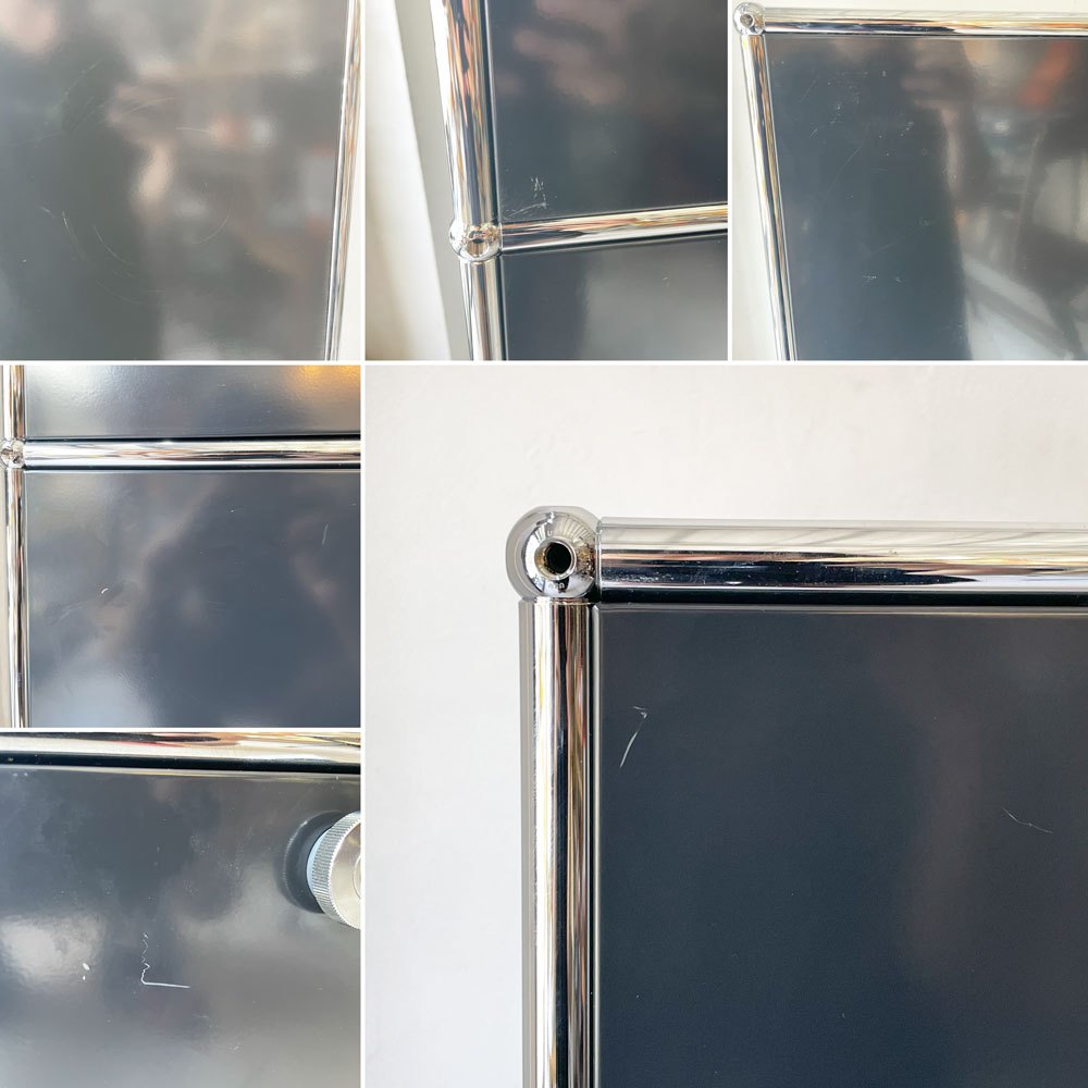 ユーエスエムハラー USM Haller モジュラーファニチャー Modular Furniture キャビネット シェルフ 1列4段 旧型 スイス ★