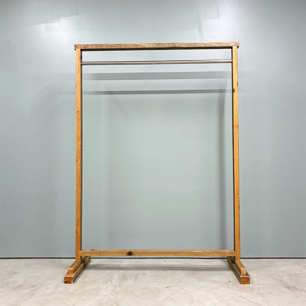 木製ハンガーラック オーダーメイド W120cm 古材 無垢材 店舗什器 シャビーシック ◎