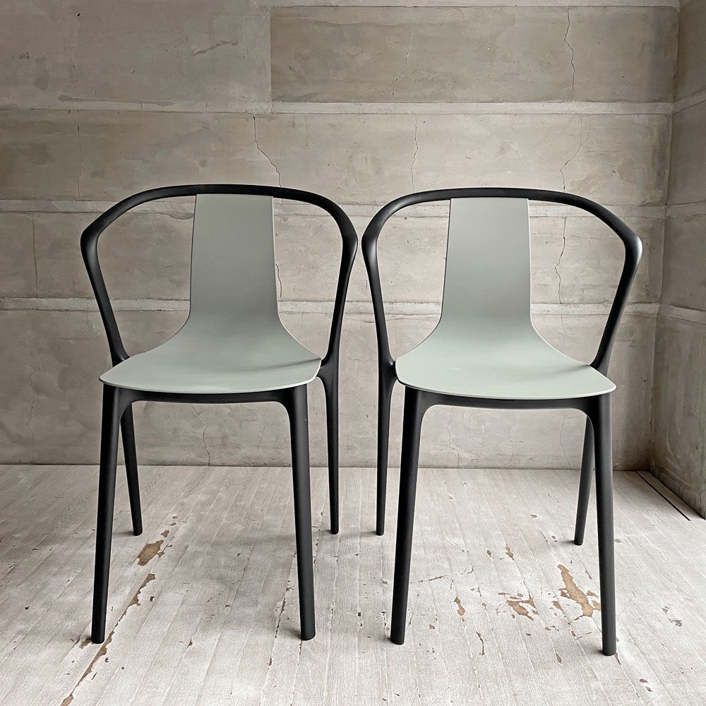 ヴィトラ Vitra Belleville Chair ベルヴィル アームチェア スタッキング ロナン & エルワン・ブルレック ポリアミド モスグレー 2脚セット ♪