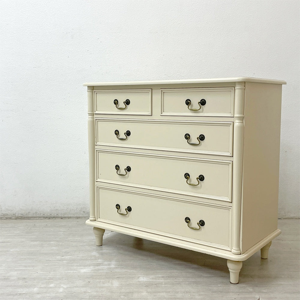 ローラアシュレイ LAURA ASHLEY クリフトン CLIFTON 4段 チェスト オフホワイト 廃盤 カントリースタイル ●