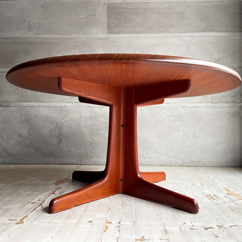 北欧ビンテージ チーク無垢材 ラウンドテーブル カフェテーブル コーヒーテーブル 丸テーブル 北欧家具 Φ110cm× H55cm ♪