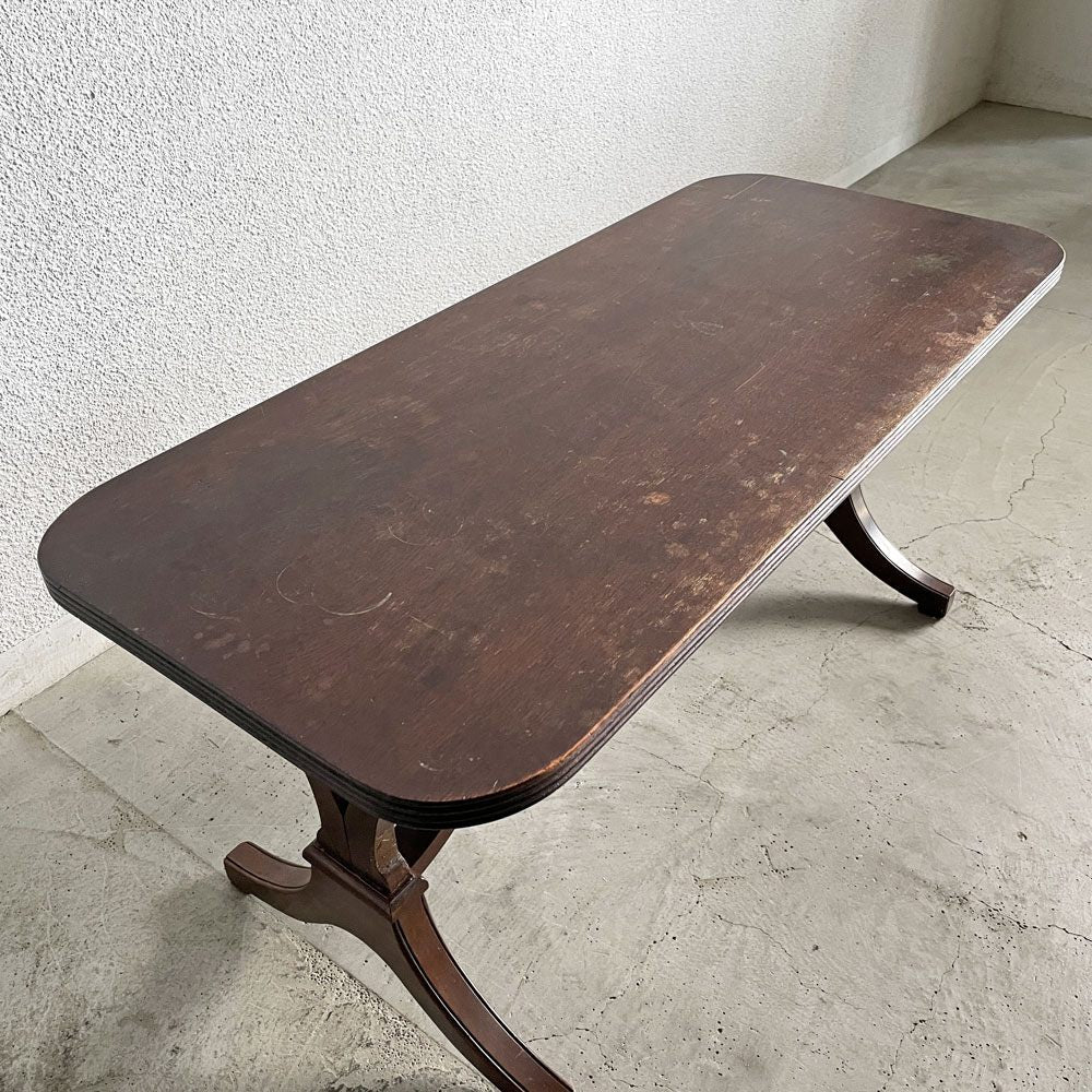 UKビンテージ Vintage オーク材 コーヒーテーブル ローテーブル W91.5cm エドワーディアン様式 英国アンティーク 〓