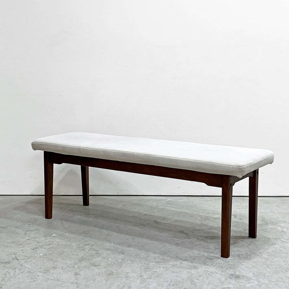 エーフラット a.flat ダイニングベンチ アッシュ材 ブラウン SH42cm 和モダン シンプルデザイン 廃番 ●