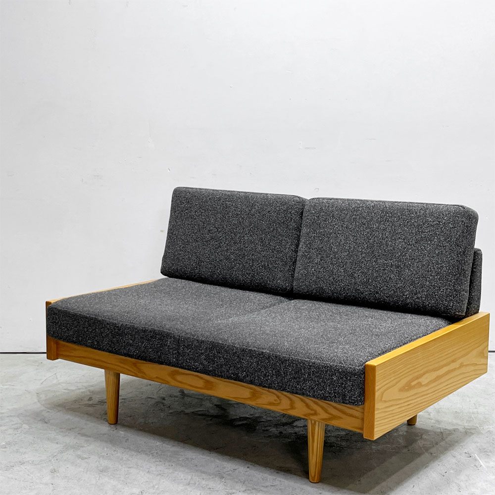 グラフ graf × 相合家具 SOGO デイベッドソファ M DAY BED SOFA ホワイトアッシュ材 カルドツイードⅡファブリック グレー 北欧スタイル 定価¥265,000円 ●
