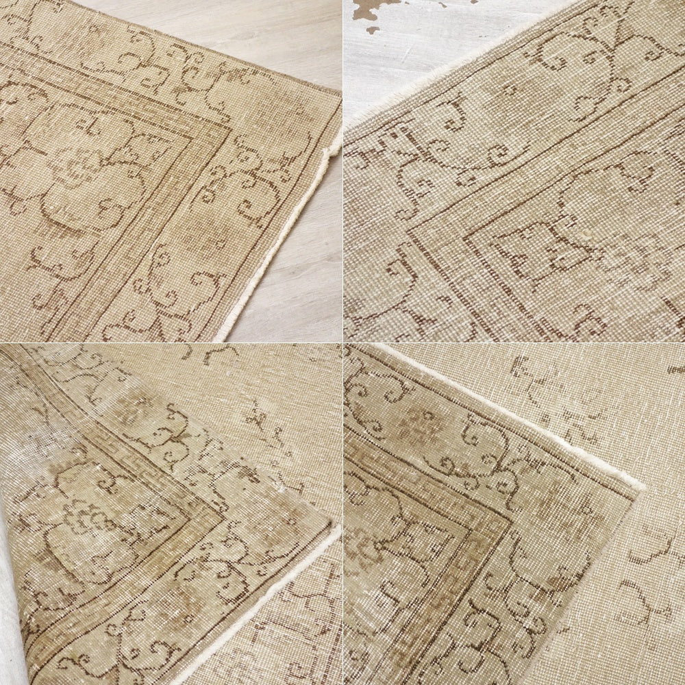 トルコ ビンテージ オーバーダイラグ 手織り キリムラグ 207cm x 103cm ヴィンテージラグ ●