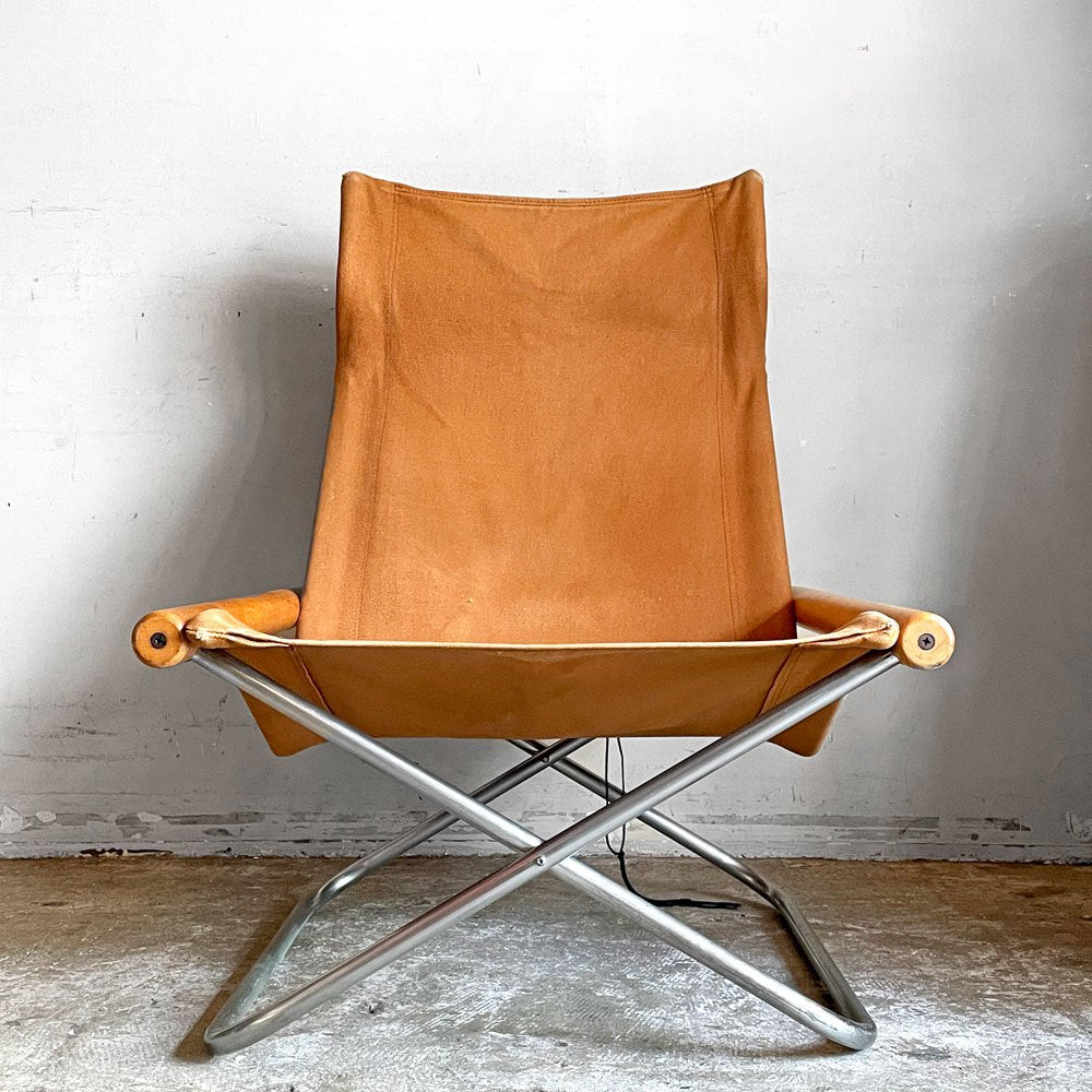 ニーチェア エックス NY chair X フォールディングチェア 折り畳みチェア ラウンジチェア キャメル ナチュラル ビーチ材 新居猛 MoMA 藤栄 定価￥59,400- ■