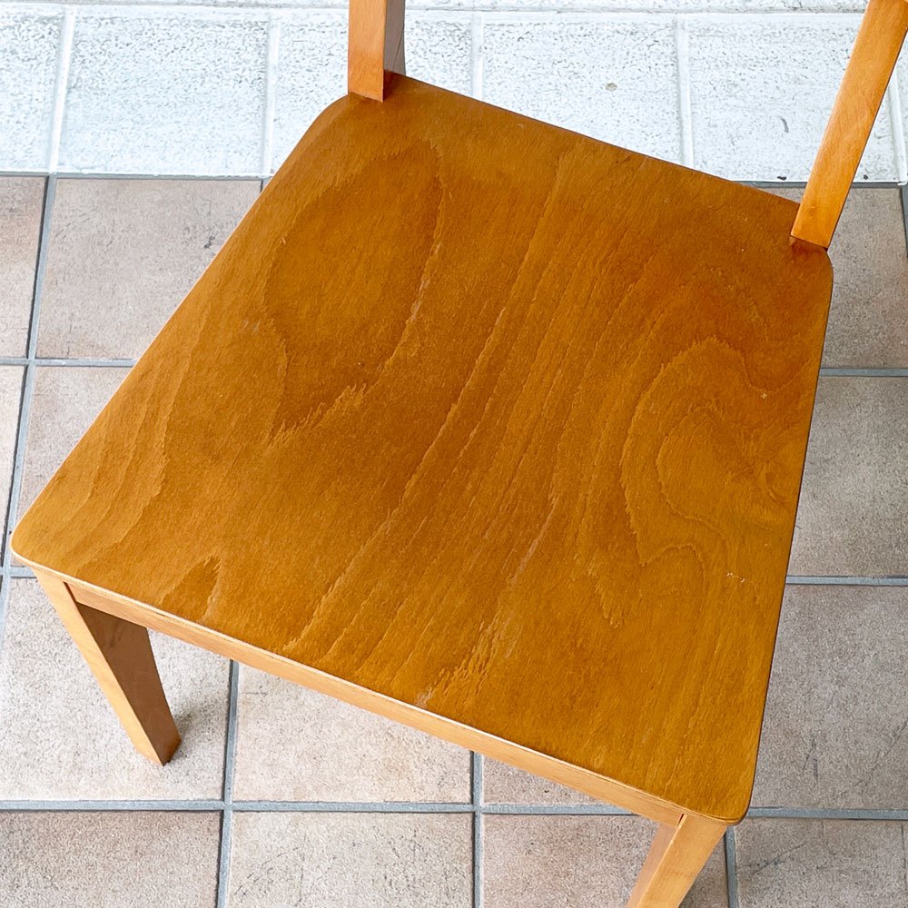 北欧スタイル Scandinavian Style ビーチ材 ダイニングチェア プライウッド 板座 ナチュラル A ◇