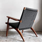 カールハンセン＆サン Carl Hansen & Son CH25 イージーチェア ラウンジチェア ウォールナット材 ブラックペーパーコード ハンス・J・ウェグナー デンマーク 北欧家具 ■