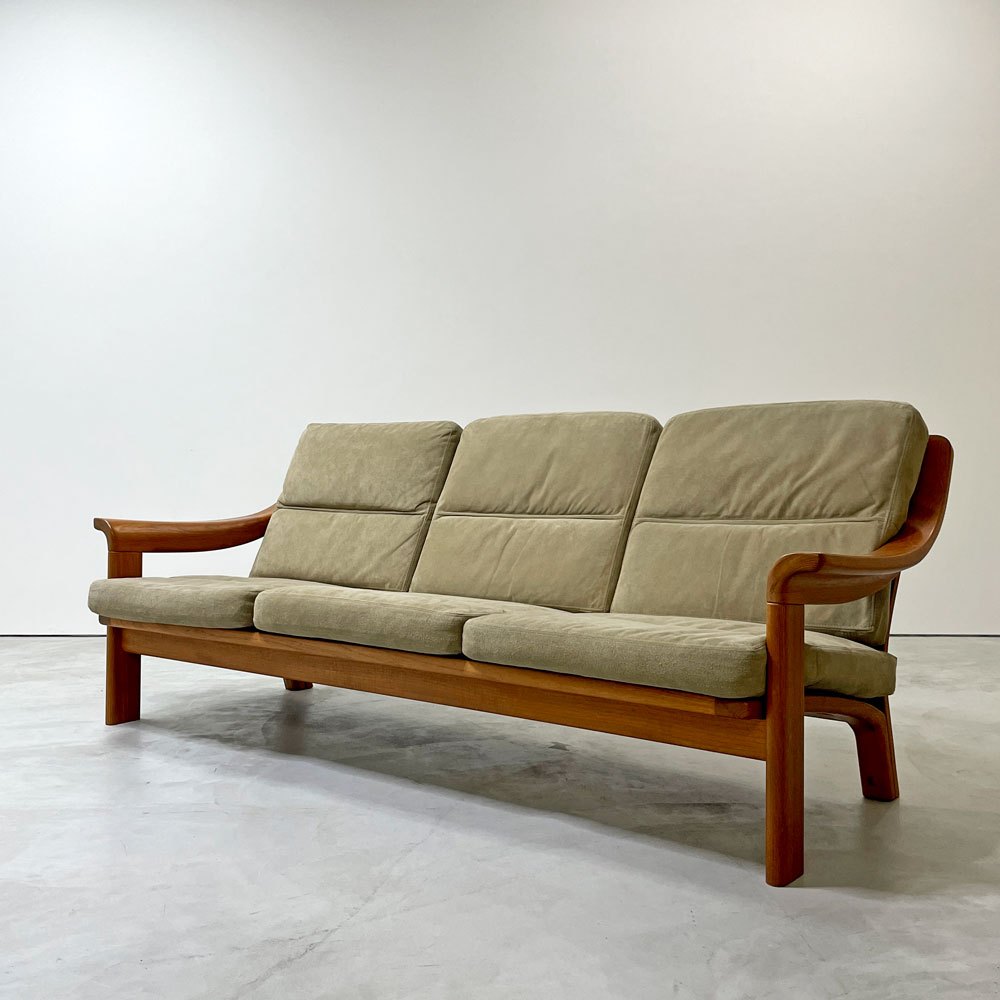 PJ ファニチャー PJ furniture チーク無垢材 3pソファ 3シーター POUL JEPPESEN デンマークビンテージ ●