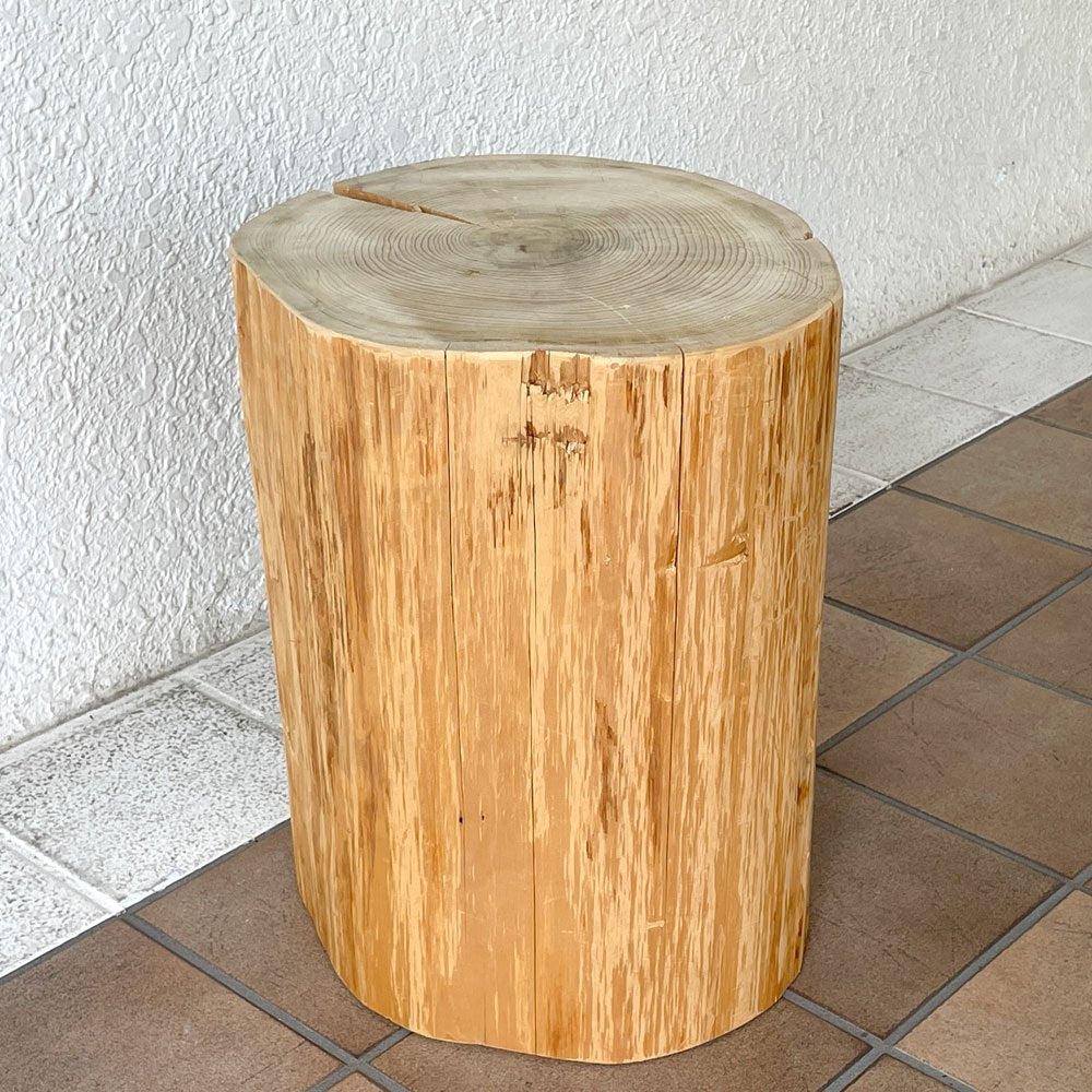 カルデサック Cul de Sac-JAPON 青森ヒバ スツール サイドテーブル 丸太 H40cm ◇