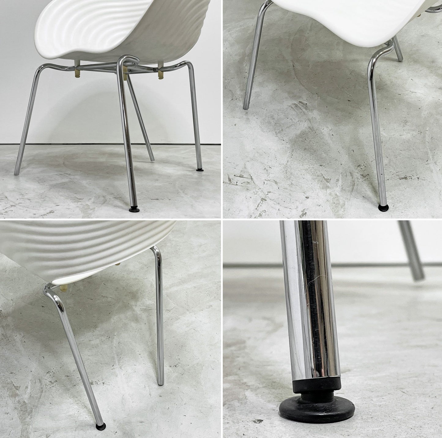 ヴィトラ vitra トムバックチェア Tom Vac ダイニングチェア スタッキングチェア ロン・アラッド ホワイト モダンデザイン 現状品 B ●