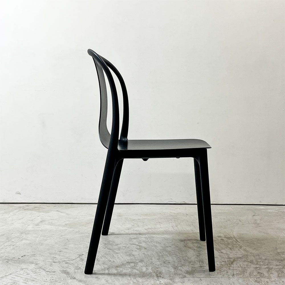 ヴィトラ Vitra ベルヴィルチェア Belleville Chair アームレスチェア ダイニングチェア スタッキングチェア アッシュ材 ブラック ロナン & エルワン・ブルレック C ●
