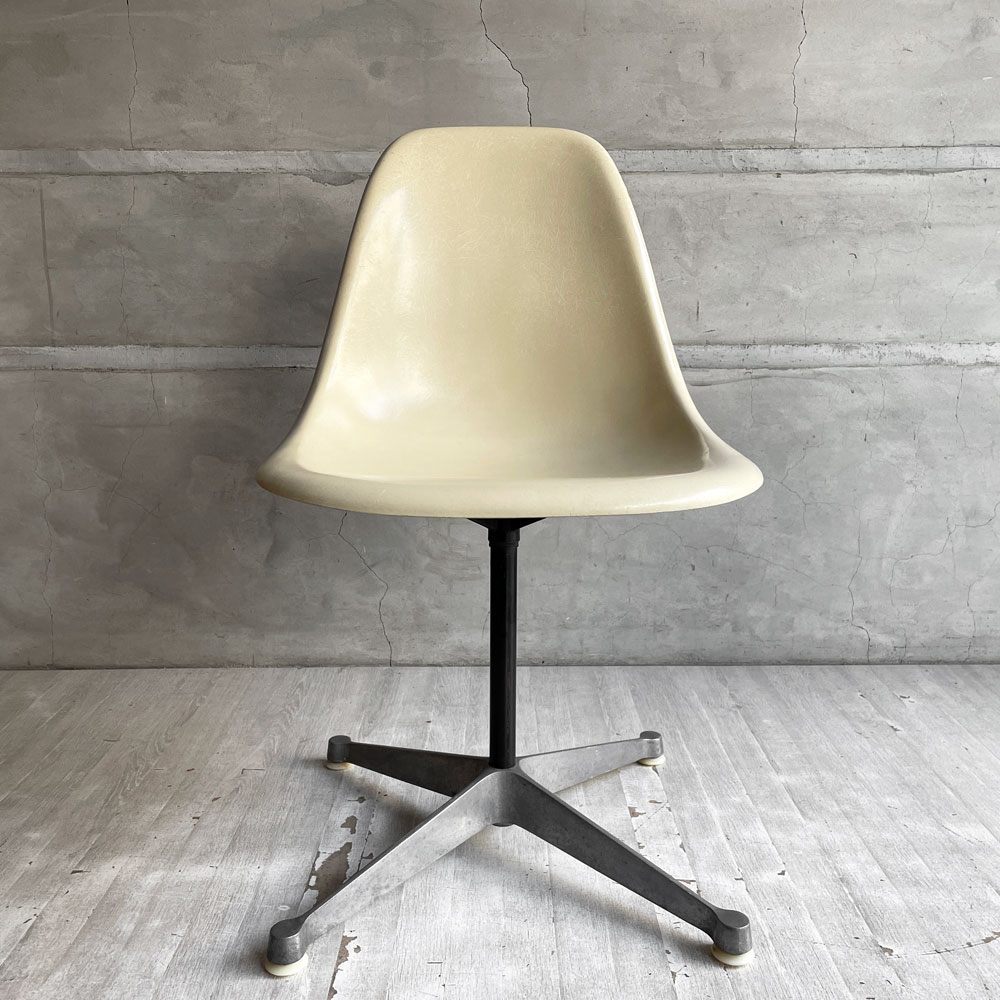 ハーマンミラー Herman Miller セカンド 2ndビンテージ サイドシェルチェア FRP製 パーチメント コントラクトベース イームズ ♪