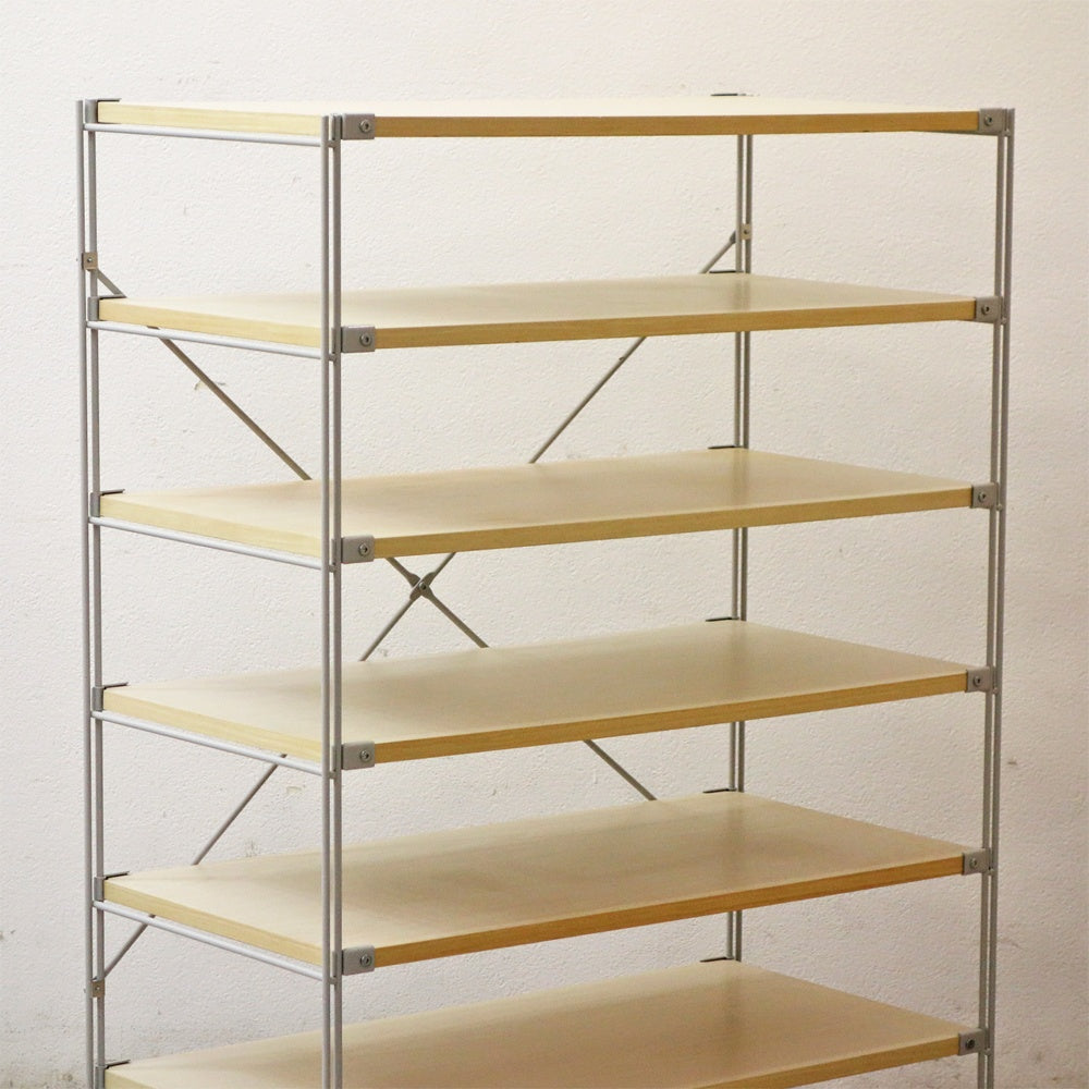 無印良品 MUJI スチールユニットシェルフ オープンシェルフ 7段 W84cm H120㎝ 木製棚板 ●
