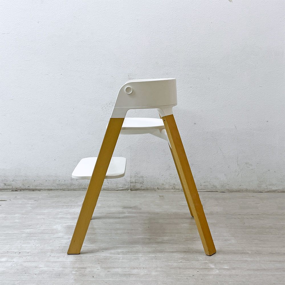 ストッケ STOKKE ステップス チェア Steps Chair ベビーチェア ホワイト 北欧 ノルウェー ●
