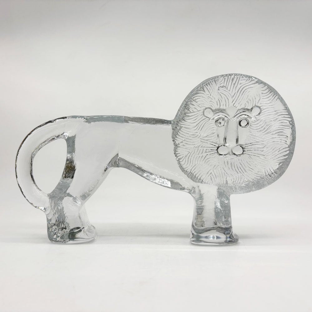 コスタボダ KOSTA BODA ライオン ガラスオブジェ 大 26cm 置物 ベールティル・バリーン Bertil Vallien スウェーデン 北欧雑貨 ●
