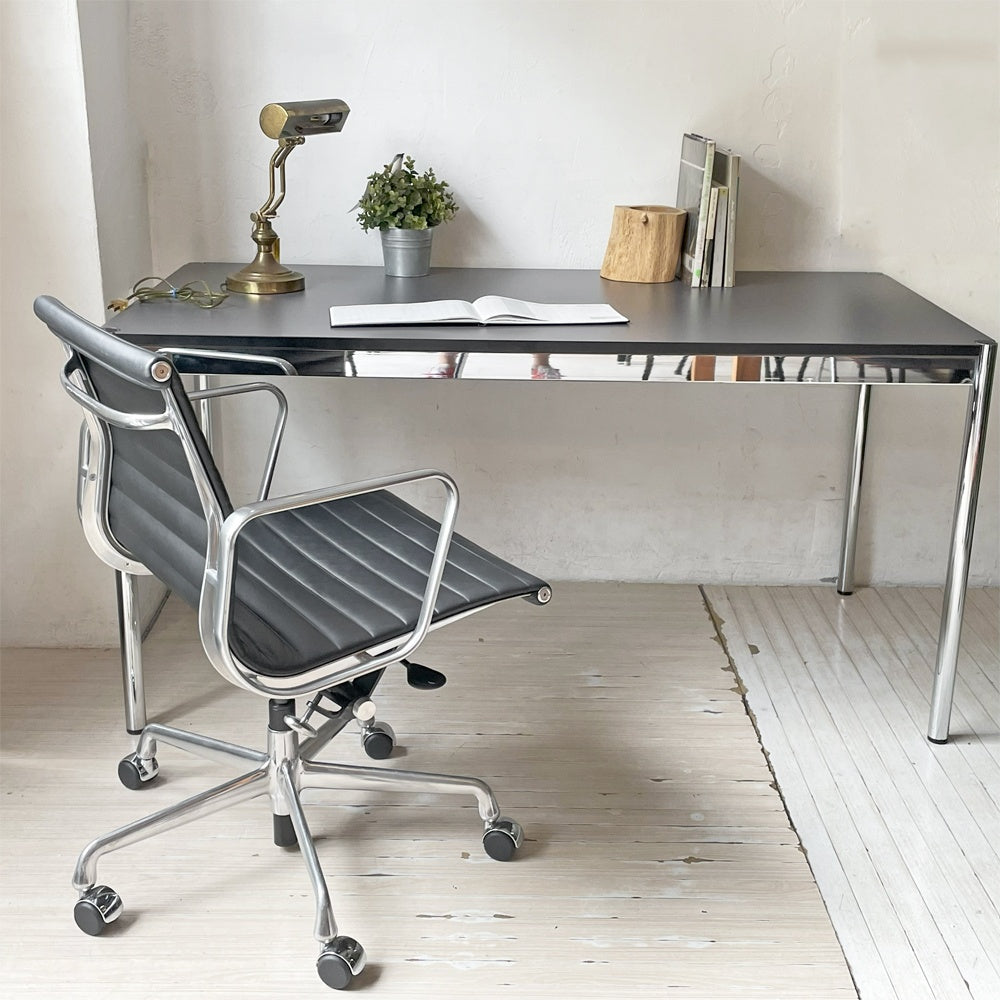 ハーマンミラー Herman Miller アルミナムグループ マネジメントチェア 本革 5本脚 C&Rイームズ ミッドセンチュリー ガス圧昇降 リクライニング ★