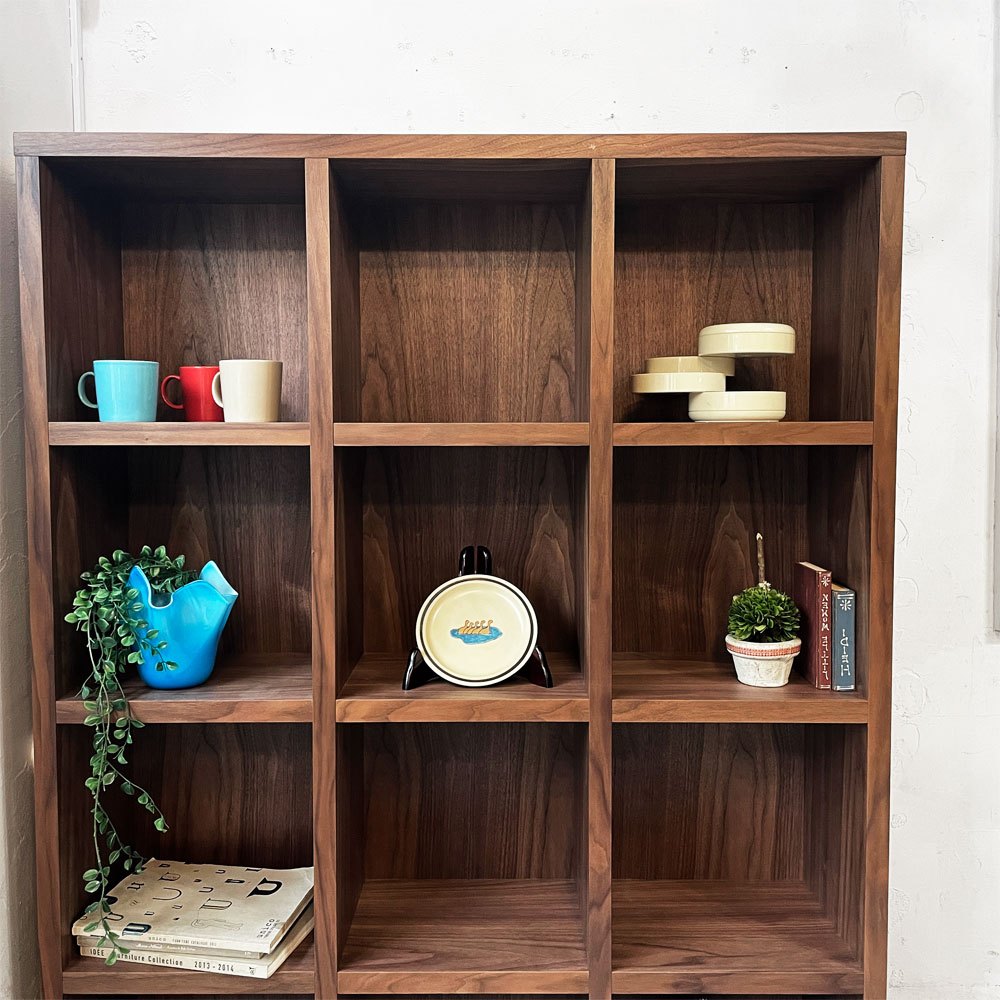 マスターウォール MASTERWAL グリッド シェルフ 3列4段 GRID SHELF W111㎝ ウォールナット アカセ木工 定価¥189,200- ★
