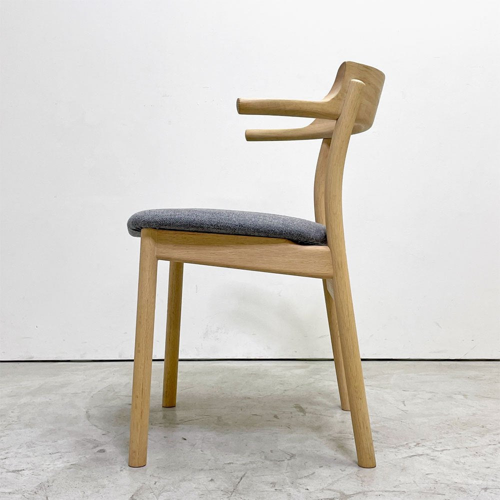 アクタス ACTUS スープ SOUP ダイニングチェア タイプC オーク材 オイル仕上げ ハーフアーム ファブリック グレー 受注生産品 ●