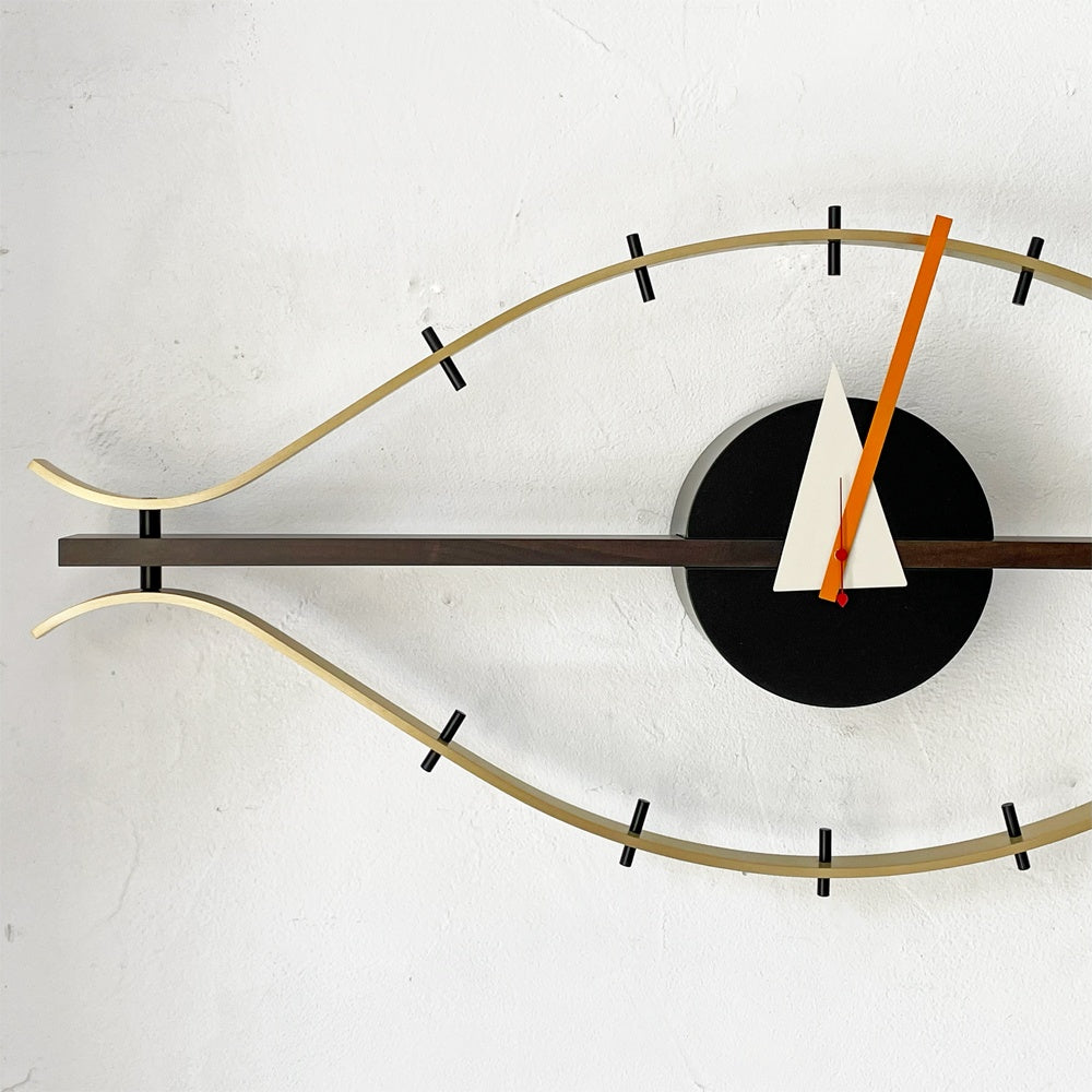 ヴィトラ vitra アイクロック Eye Clock 壁掛け時計 ブラス×ウォールナット ウォールクロック ジョージ・ネルソン 箱付き 新品未使用 ★