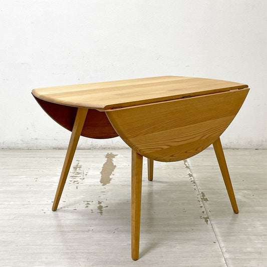 アーコール ERCOL ドロップリーフテーブル DROP LEAF TABLE ダイニングテーブル オーバルテーブル バタフライ エルム材 英国家具 ●