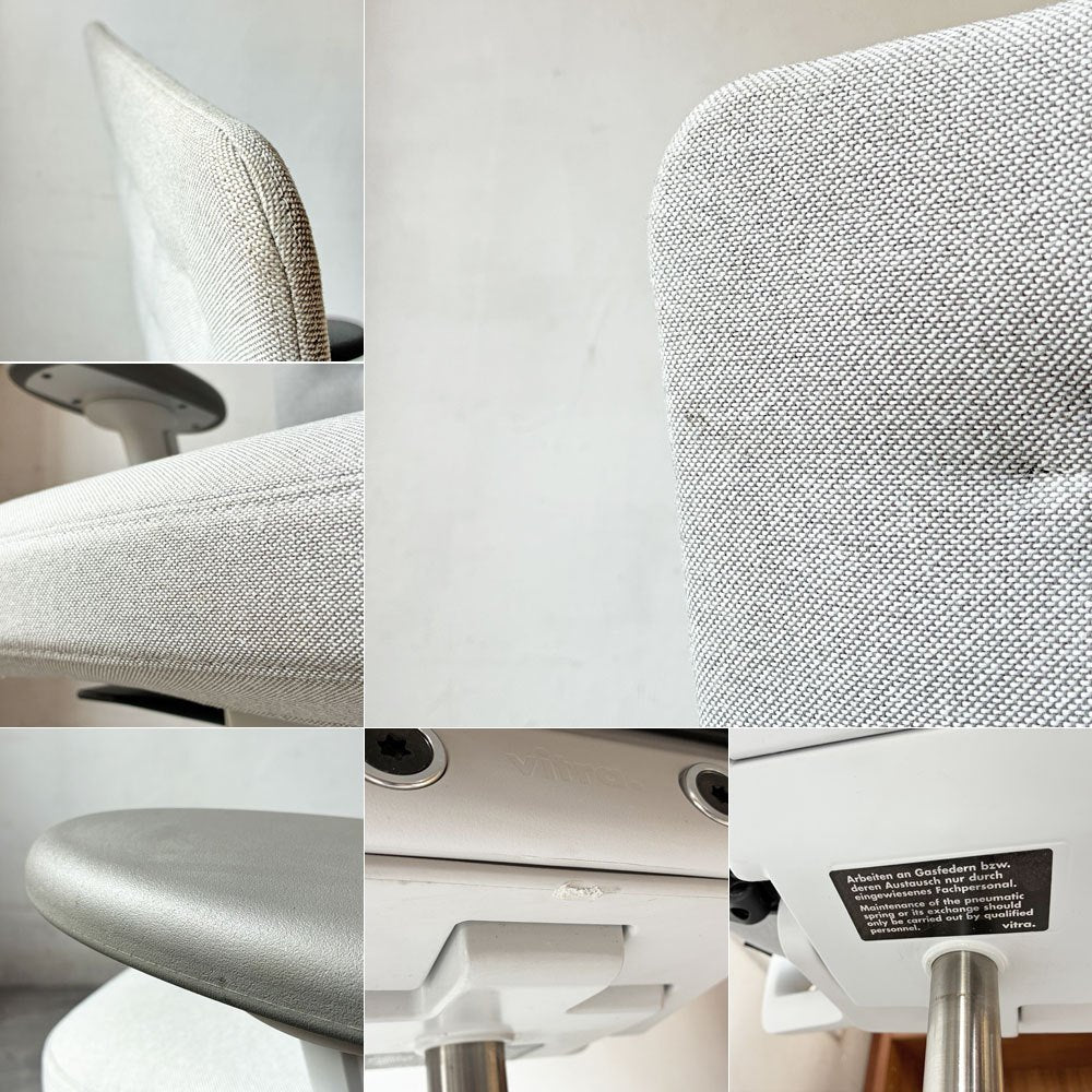 ヴィトラ vitra IDトリム ID Trim オフィスチェア デスクチェア ファブリックシート ライトグレー系 ハイバック 2Dアームレスト アントニオ・チッテリオ 参考定価￥218,900- ★
