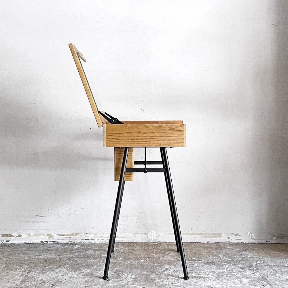 ジャーナルスタンダードファニチャー journal standard Furniture j.s.F リル バニティ デスク LILLE VANITY DESK ドレッサー オーク材 アイアン ボックス付  内蓋 S字フック 欠品 インダストリアル ■