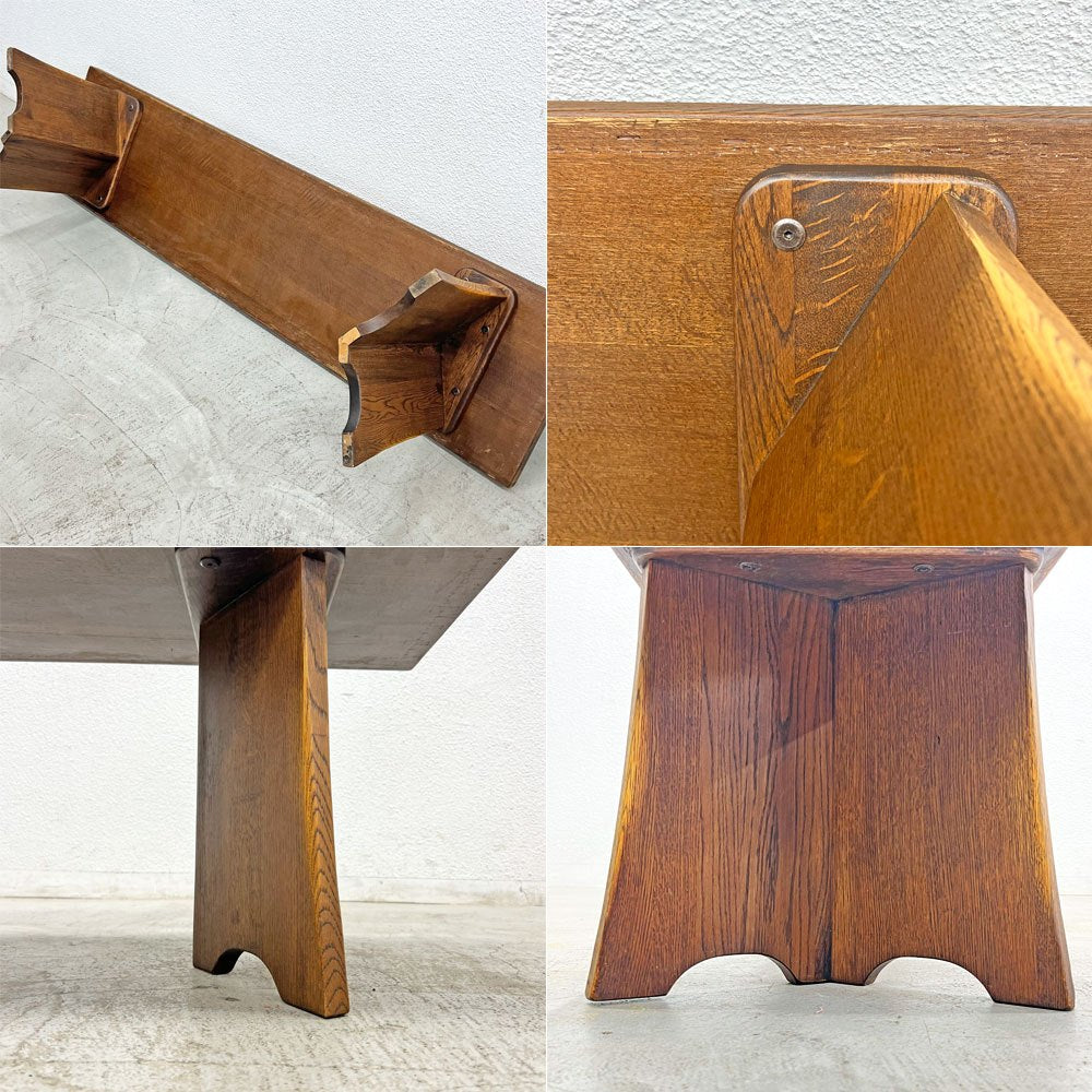 無垢材ベンチ ローテーブル ローシェルフ 店舗什器 ビンテージスタイル ブラウン w170cm 〓