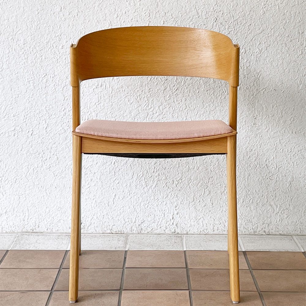 ムート muuto カバーサイドチェア Cover Side Chair ダイニングチェア スタッキング オーク材 布座 クヴァドラ生地 トーマス・ベンゼン ピンク A ◇