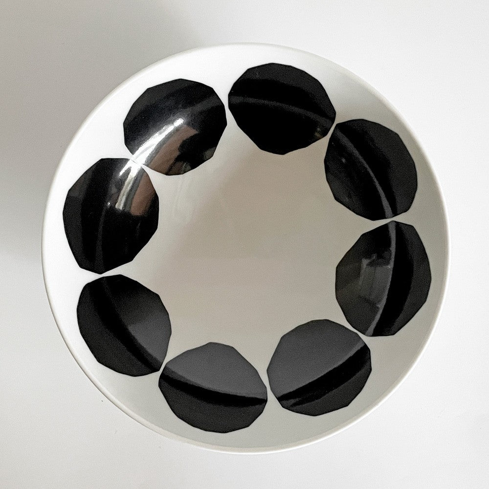 マリメッコ marimekko x 有田焼 福泉窯 「We love Japan」 お茶碗 キヴェット柄 漆黒 伝統工芸 北欧食器 A ■