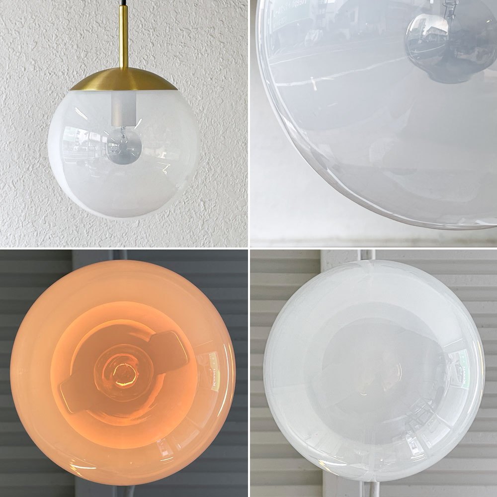 ニューライトポタリー NEW LIGHT POTTERY ソラリス Solaris 200 opal 真鍮 マウスブローガラス ペンダントライト 定価90,200円 ◇