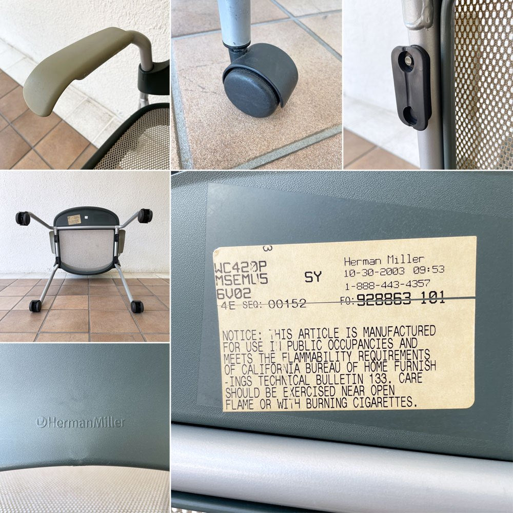 ハーマンミラー Herman Miller ケイパーチェア Caper Chair アームチェア キャスター付き スタッキングチェア ジェフ・ウェバー 現状品 B ◇