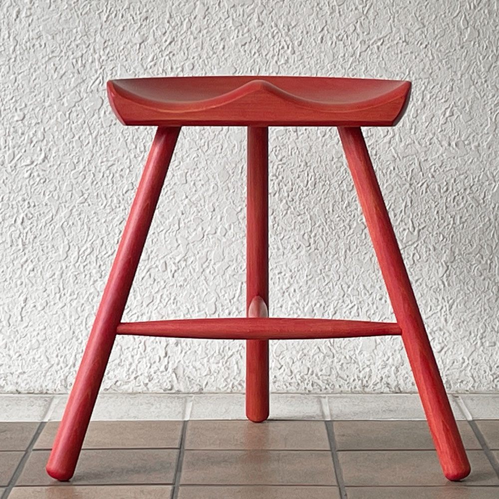 ワーナー Werner シューメーカーチェア Shoemaker Chair NO.49 スツール ビーチ材 カスタム塗装品 レッド  ラーズ・ワーナー デンマーク ◇