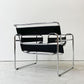 ワシリーチェア Wassily Chair ブラック 本革 マルセルブロイヤー バウハウス 名作家具 モダニズムデザイン リプロダクト品 ●