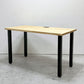かなでもの KANADEMONO ザ・テーブル THE TABLE デスク ブラック 120x60cm スクエアバー脚 ブラック  ナチュラル 配線孔付き ●