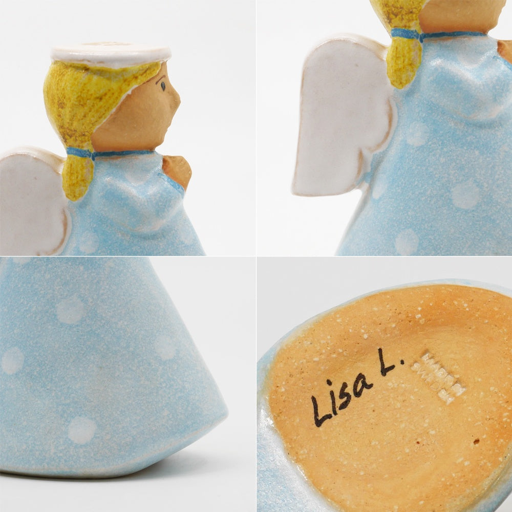 リサラーソン Lisa Larson アドベントエンジェルブルー Advent angel blue 天使 キャンドルホルダー フィギュリン オブジェ 置物 スウェーデン 北欧雑貨 ●