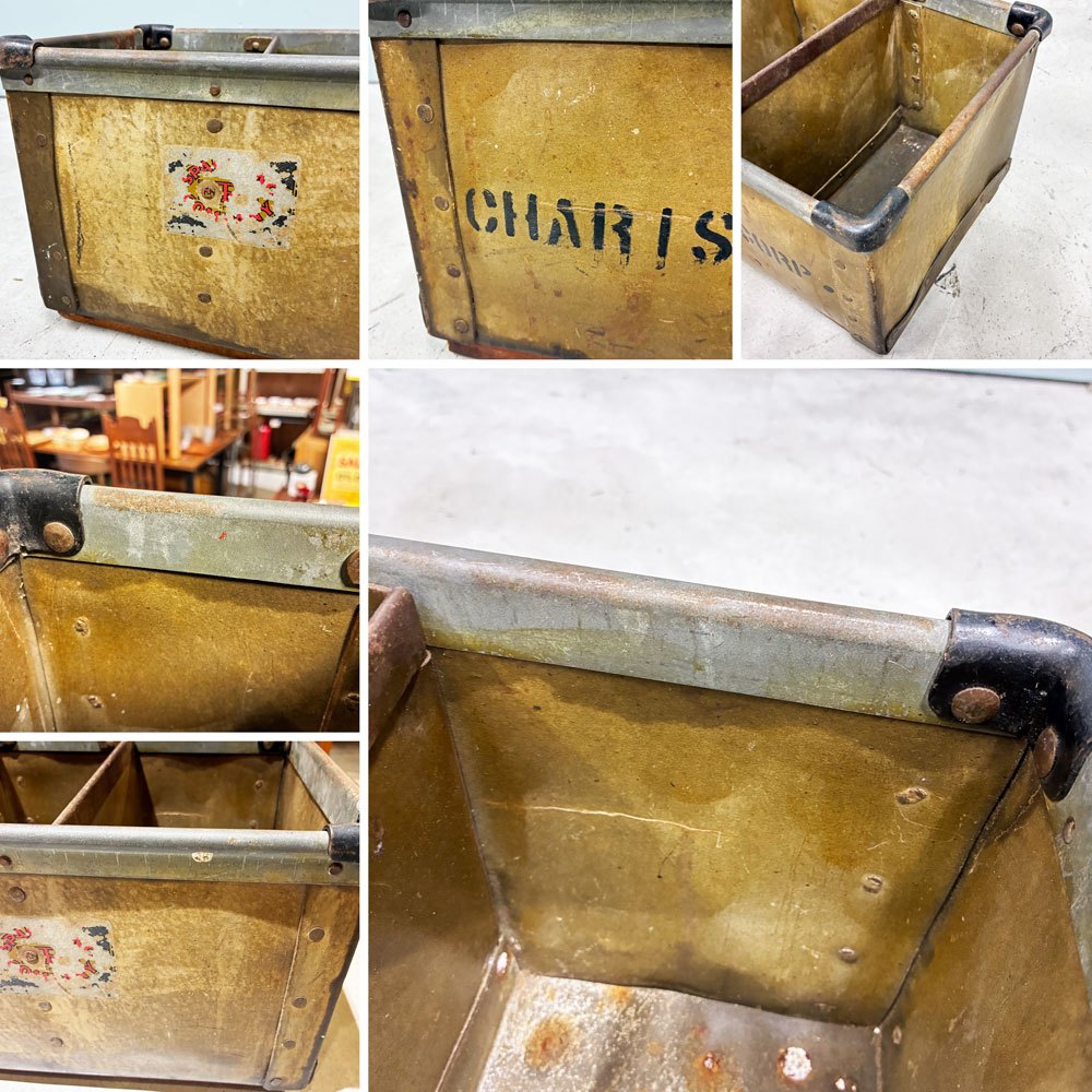 ビンテージ Vintage ファイバーボックス CHARIS CORPORATION ボテ箱 仕切り付き ◎