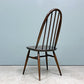アーコール Ercol クエーカーチェア ダイニングチェア ハイバック オールドコロニアル ブラウン エルム材 × ビーチ材 UKビンテージ 英国家具 ◎