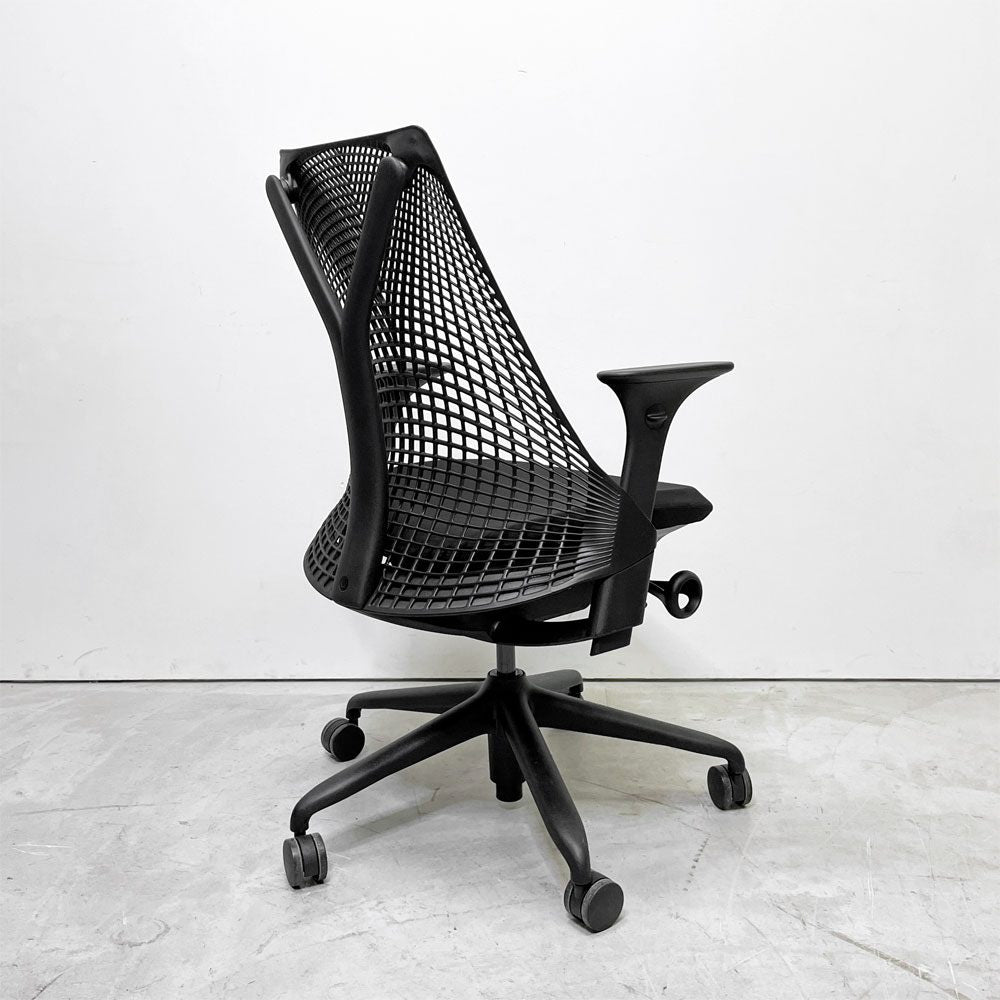 ハーマンミラー Herman Miller セイルチェア SAYL CHAIR デスクチェア オフィスチェア ミドルバック ブラック イヴ・ベアール ●